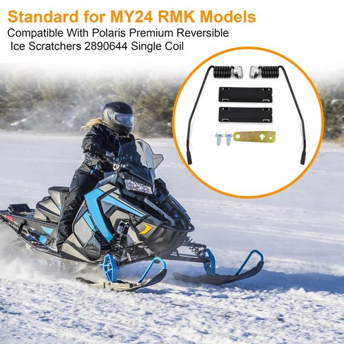 Jetuplusllc Premium Reversible Ice Scratchers 2890644 Single Coil, Compatible with Polaris Snowmobiles MY24 RMK Standard Models
