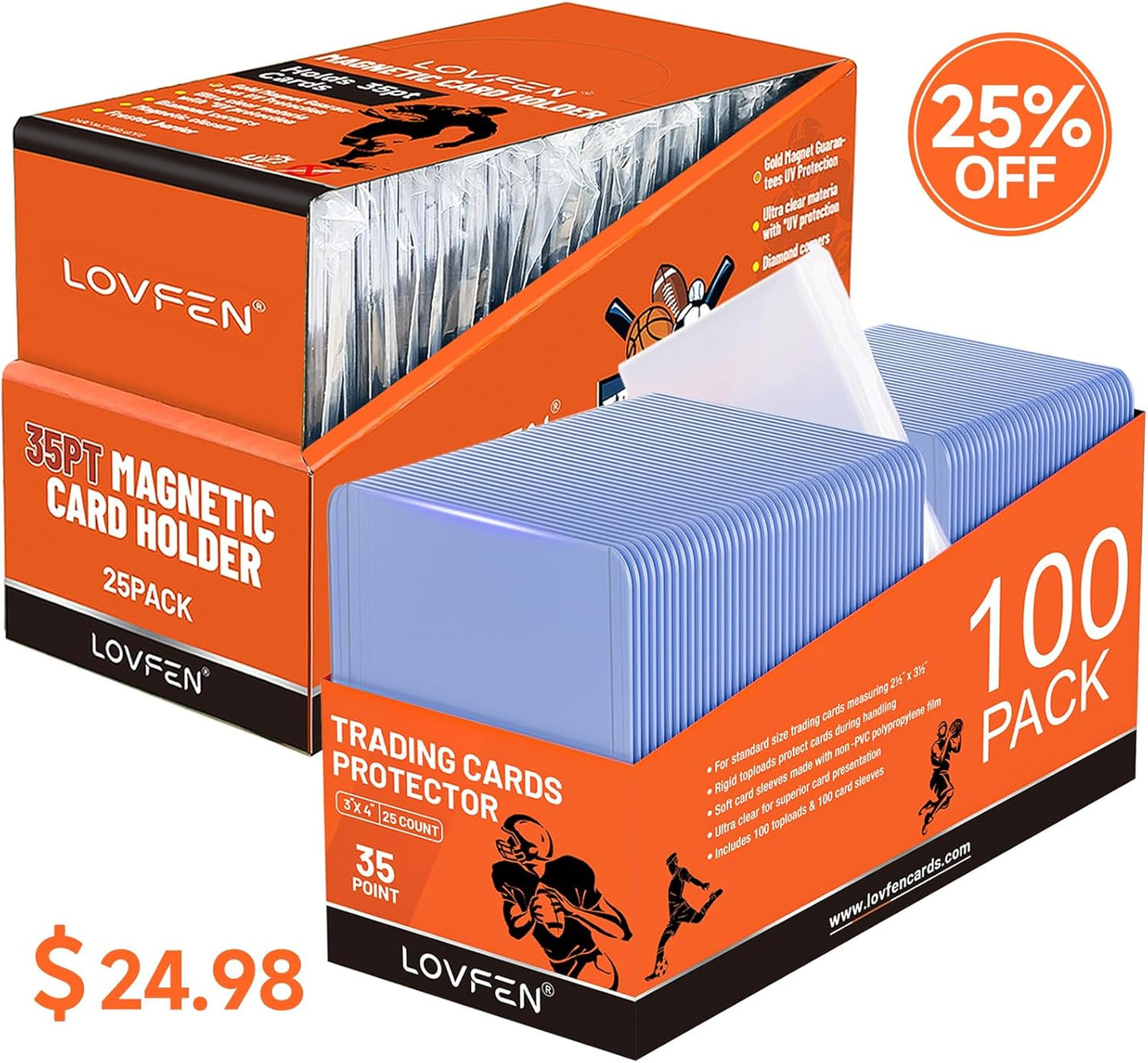 200 Toploads for Cards & Penny Sleeves 35PT Hard Plastic Card Holders 3x4 Baseball Card Protectors for TCG Sports Football Collectible Cards