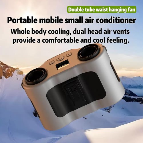 IXI MEGA Waist mounted air conditioning fan - a cooling device designed specifically for outdoor workers, equipped with a 20000mAh battery, providing 40 hours of long-lasting battery life (orange)