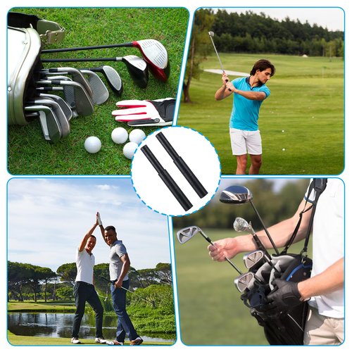 Quilax 2Pcs Golf Club Shaft Extension, Golf Club Extensions Steel Shaft Extension Putter Shafts Clubs Extensions for Wood Putter