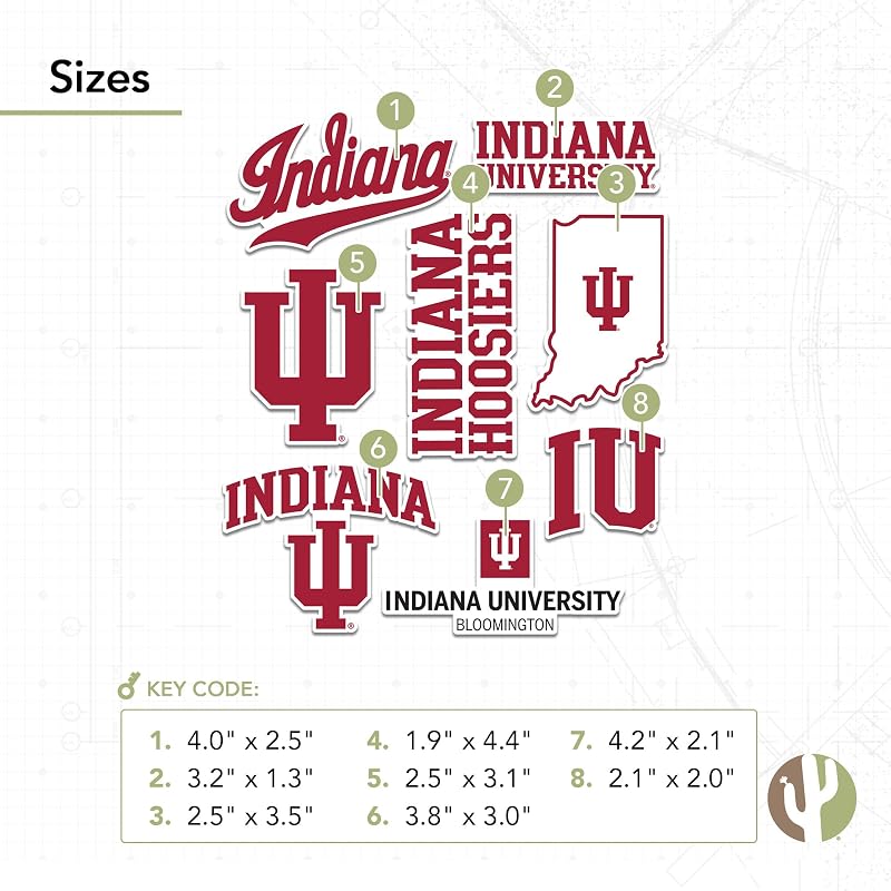 Indiana Hoosiers Sticker Sheet - Desert Cactus Officially Licensed NCAA Decals