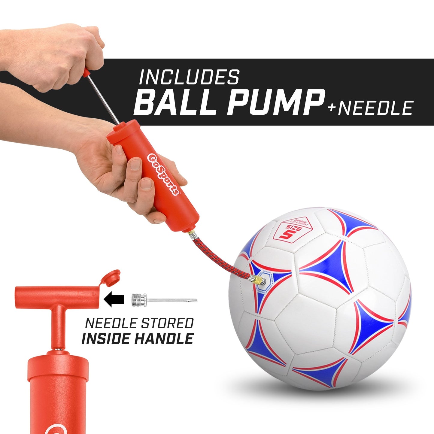 GoSports Premier Soccer Ball with Premium Pump 6 Pack, Size 3