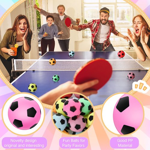 VioraWhite 24 Pcs Table Tennis Balls 1.57 Inches/ 40 mm Plastic Soccer Table Tennis Balls Sport Themed Party Games Gift for Carnival Pool Games,Handicrafts,Party Decoration