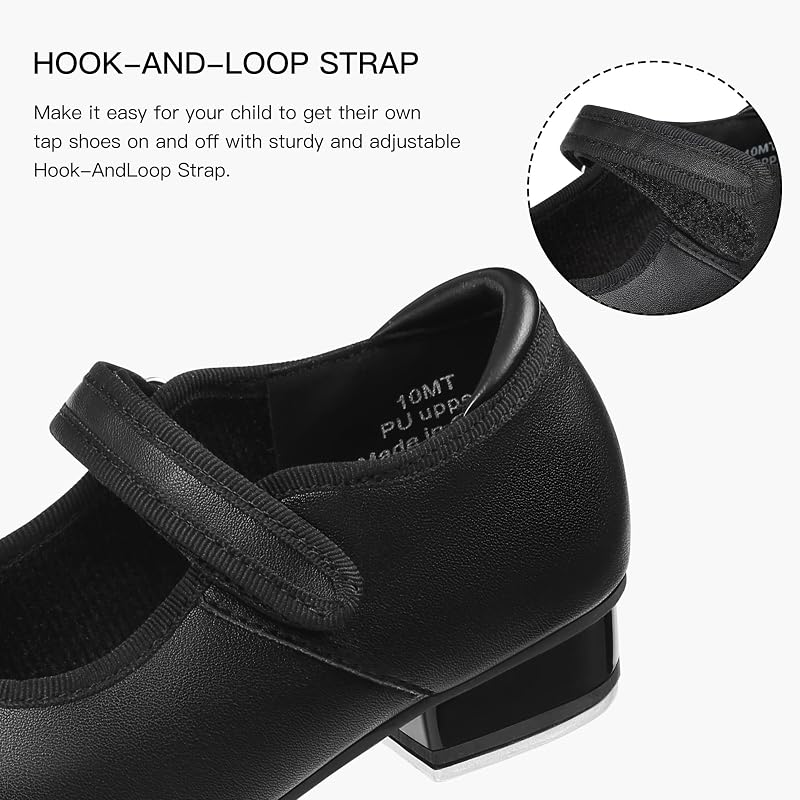 Stelle Tap Shoes for Toddler Girls PU Black + 7 Variation: B-Black PU+7 Toddler