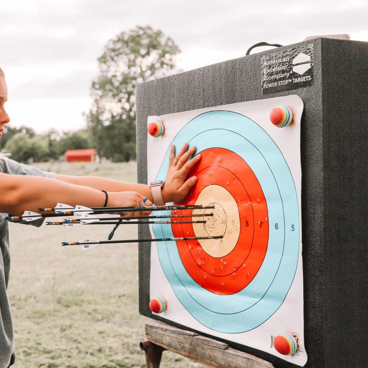 Power-Stop Archery Target - 24" Pro Series - Big Block Foam Target for Broadheads and Field Tips