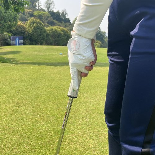 CROWNBLANKS PINKTEE Women's Golf Glove Cabretta Leather Left Hand with Enhanced Grip Ladies Soft Pink Glove Fit Size Small Medium Large XL (19-Small)