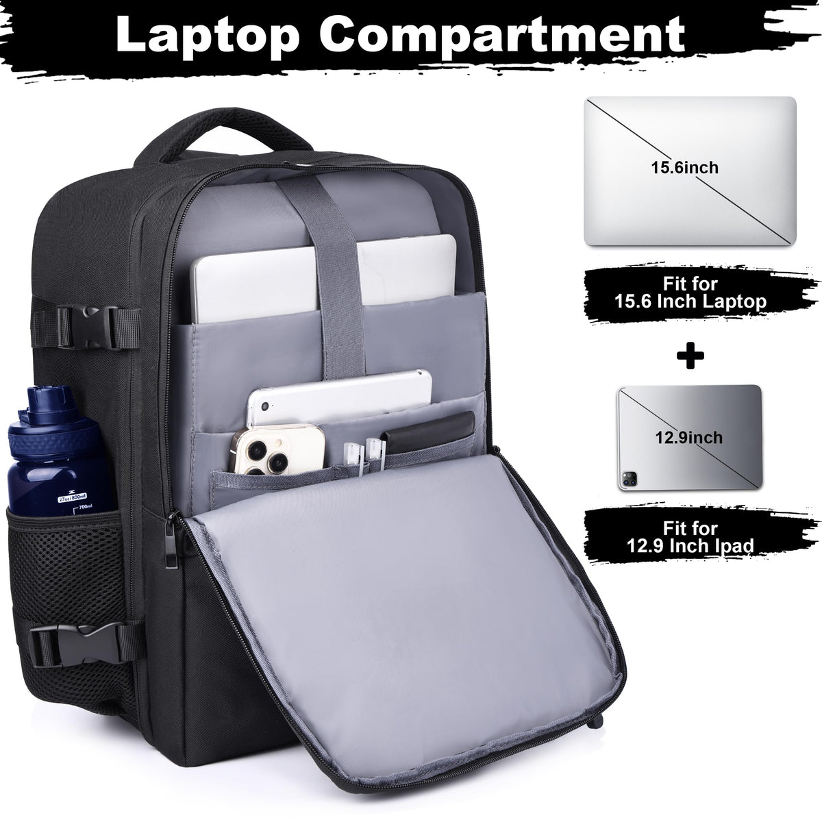 DEYACE Travel Backpack for Men Women, TSA Approved Carry On Backpack 17x13x8 Personal Item Size Airplane Approved Weekender Bag, Water Resistant Lightweight Laptop Daypack for Flight