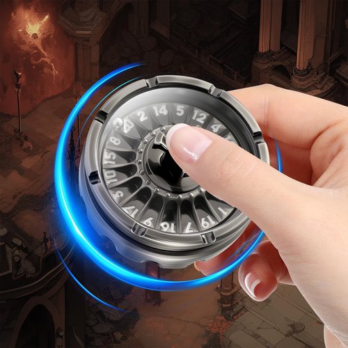 DNDND Roulette D20 Spinner Dice Set with Gift Box for Dungeons and Dragon DND RPG Tabletop Games (Silver)