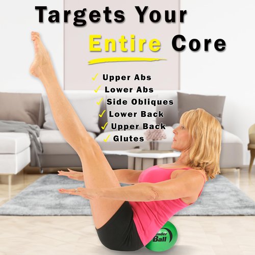 The Original 9 inch Pilates Ball - Exercise Ball for Abs, Core & Back - Workout Ball for Home Gym and Fitness Routines - Easy to Carry in Gym Bag or Luggage
