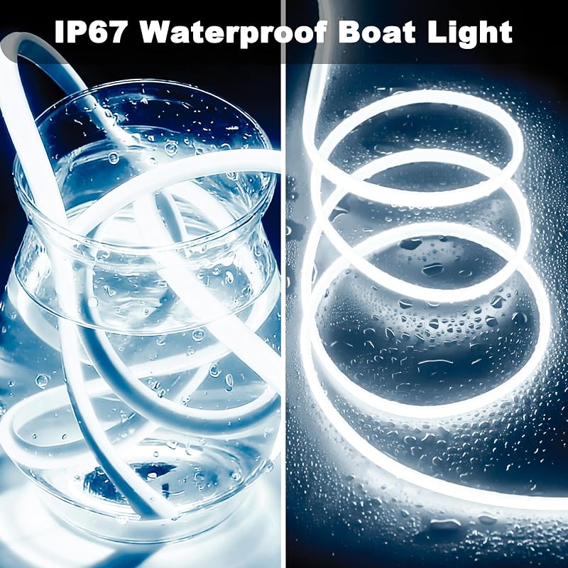 40ft White LED Boat Lights IP67 COB Waterproof Marine Lighting - SHUNLEE Variation: 40FT-White