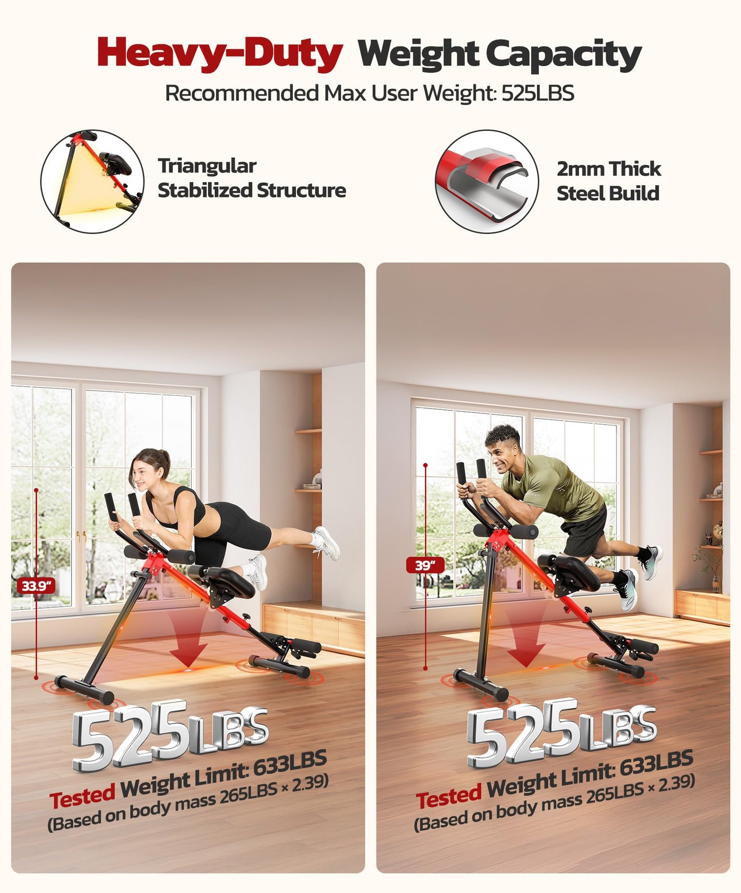 Yoleo 2 in 1 Ab & Rowing Machines for Home, Foldable Ab Workout Equipment, Ab Trainer Machine for Stomach Workout, Ab Crunch Machine with Foam Support,7-Length Adjustable Ab Machine for Home Exercise