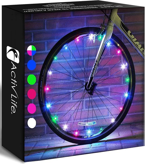 Activ Life Bike Wheel Lights (2 Tire, Multicolor) Top Easter Basket Stuffers for Kids Girls Boys Teen Gifts; Best Spring Break Essentials & Beach Vacation Must Haves; Cool Family Fun Bday Presents