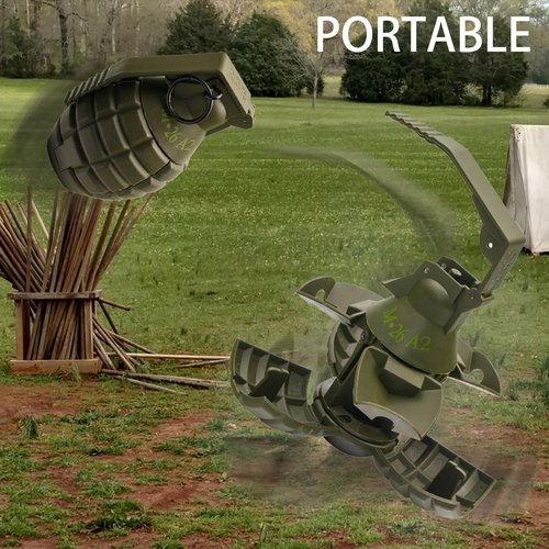 Disratw M26A2 Airsoft Grenade Toys 2pcs Tactical Grenade Plastic CS Battle Game Toy Hand Grenades Pull Ring Toys Role Play Model Prop for Age 14+ (Green)
