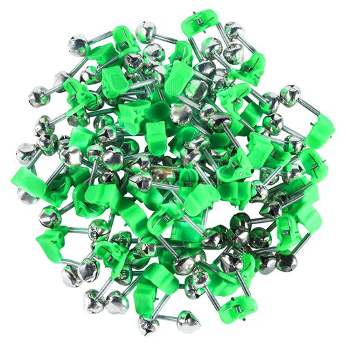 KISEER 50 Pcs Plastic Fishing Bells Clips Fishing Rod Alarm with Dual Alert Bells