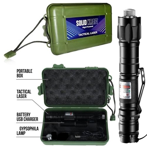 HITEKK Green Laser Pointer | High Power Laser Pointer | Rechargeable Tactical Laser Pointer | Long Range Laser Pointer and Carrying Case