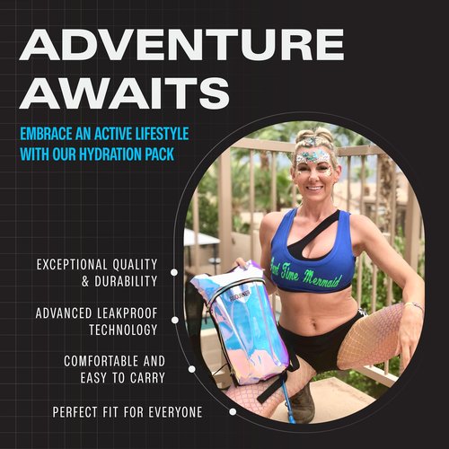 Transparent Clear Sojourner Rave Hydration Pack - Hydration Backpack - Hydropack with 2L Bladder - Water Backpack for Festivals, Hiking, Running, Biking and More