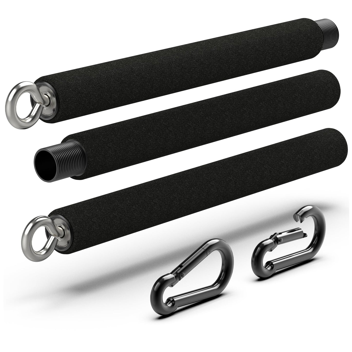 Adjustable Padded Steel Resistance Band Bar for Exercise, 26-38-Inches