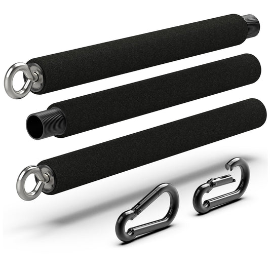 Adjustable Padded Steel Resistance Band Bar for Exercise, 26-38-Inches