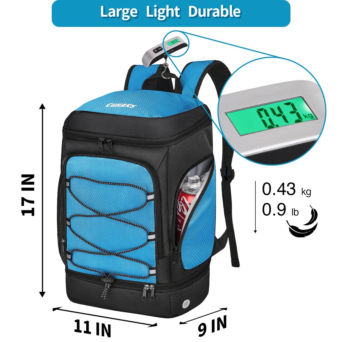 Ciihars Soccer Backpack,Soccer Bag with Ball Holder,Sport Equipment Bags Includes Separate Cleat Shoe and Ball Compartment Fit Basketball Volleyball Football (sport soccer bag 2025 BLUE)