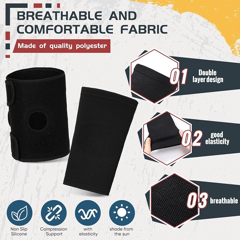 2 Pcs Kids Knee Brace Set - Youth Compression Knee Sleeves, Black, Large (Variation: Black+Large)