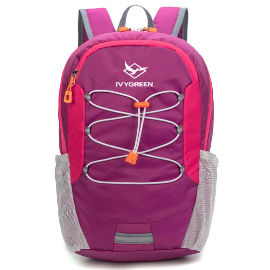 IVYGREEN Little Kids Hiking Backpack for Boys or Girls, Small Daypack for Camping or Travel (Purple, Medium)