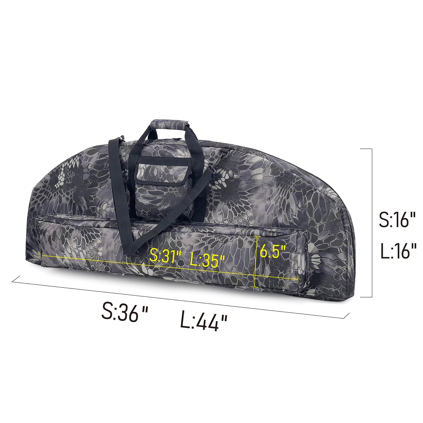 Gespann Soft Bow Case Padded Archery Bag Compound Bow Cases with Arrow Pocket (Black, S)