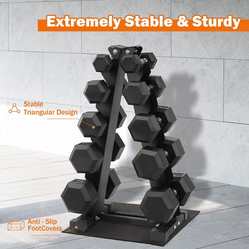 Fitvids Dumbbell Rack A-Frame Weight Rack for Home Gym 5 Tier
