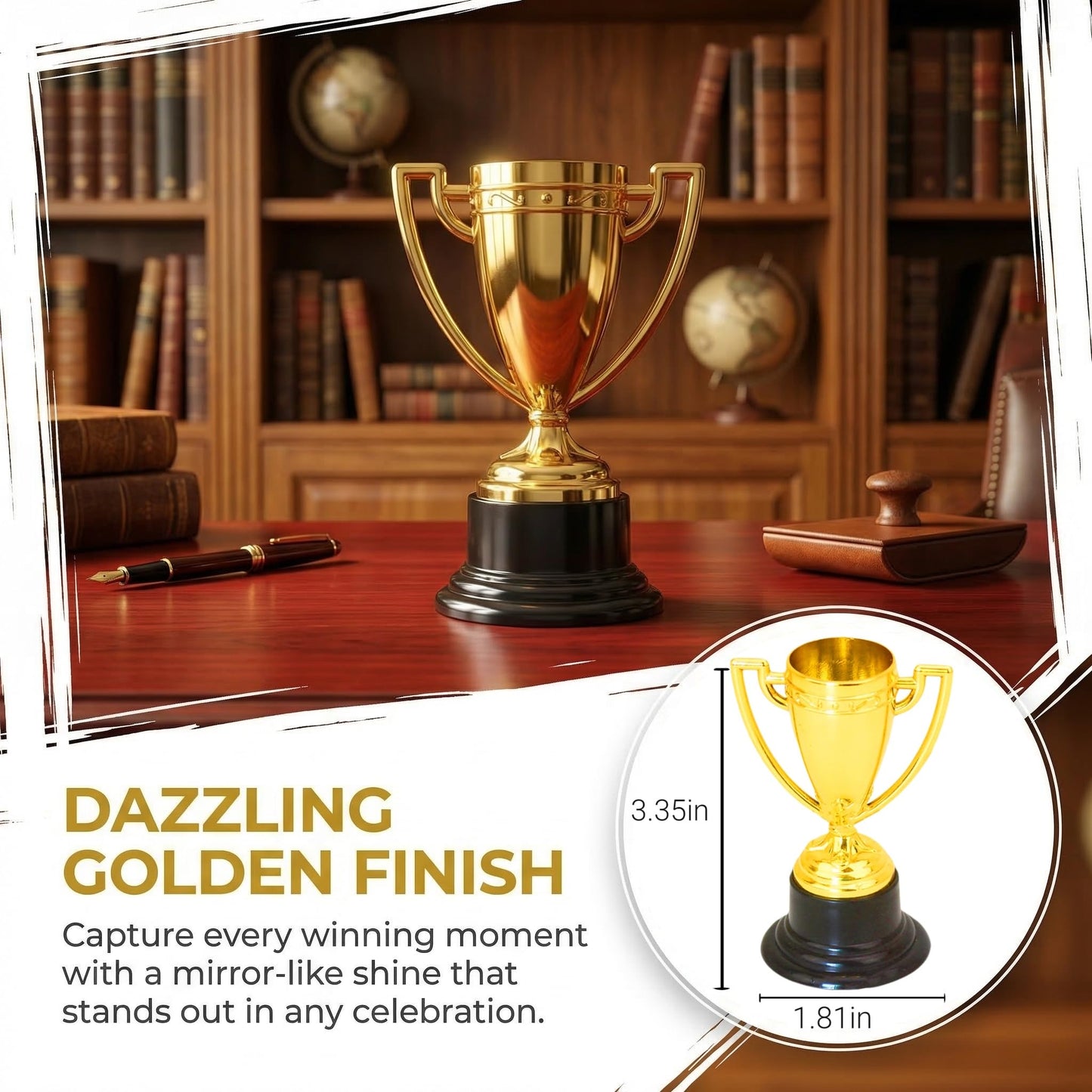 NIIIYTYB Mini Trophy Cups - Small Gold Trophies for Kids - Party Award Trophies for Sports Tournaments, Competitions, and Parties (Pack of 3)