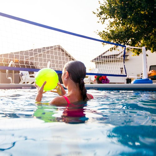 WUBOECE Pool Volleyball Net Replacement 15X3 Ft Extended Length 15Ft-26Ft Adjustable with Heavy Duty Steel Buckle Upgraded Waterproof & Durable Nylon Straps for Swimming (Net Only)