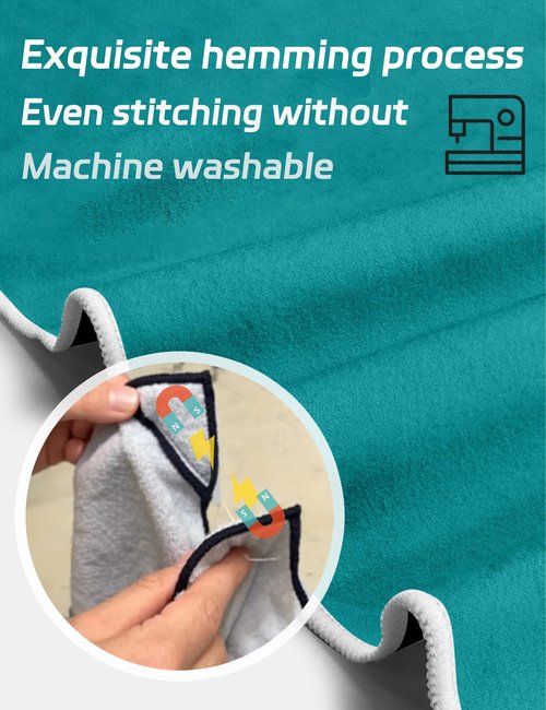 ZGXZQ Magnetic Bath Towel Oversized Quick-Dry Microfiber Towel with Magnetic Closure, Super Absorbent & Sand-Resistant for Beach, Pool, Travel, Gym & Camping 75"x30" (Gray)