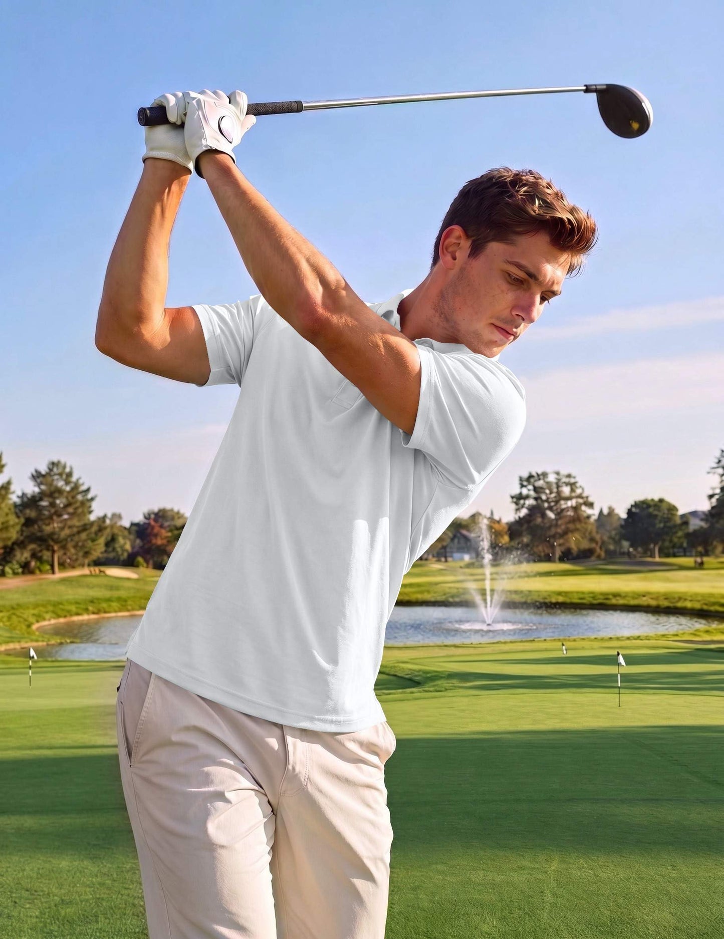 COOFANDY Golf Shirts for Men 3 Pack Short Sleeve Quick Dry Performance Polo Shirts Casual T Shirts
