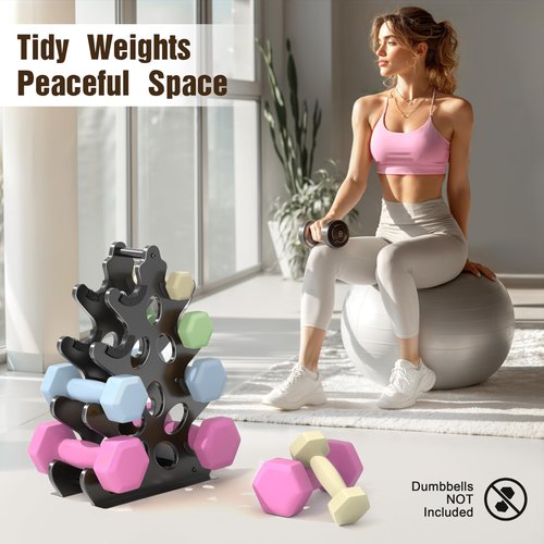 Dumbbell Rack 4-Tier Weight Stand Home Gym Dumbbell Storage Weight Tree Holder (No Dumbbells Rack Only)