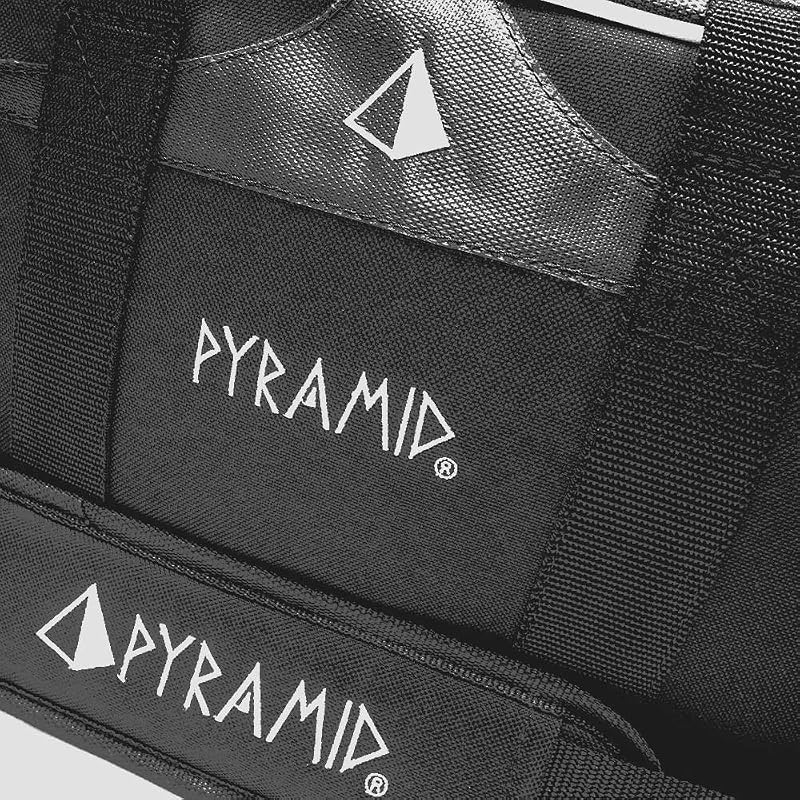 Pyramid 2-Ball Tote Bowling Bag with Clear Top, Shoes Compartment Up To 15 US Mens Size Black/Black