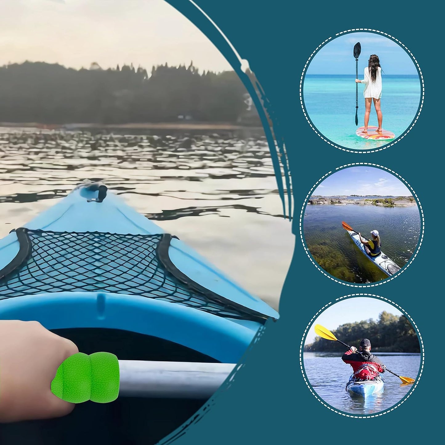 Kayak-Paddle-Grips-2-Pack - No-Slip Oar-Grip for Take-Apart Paddles,Blister Prevention Kayaking Accessories(Diameter 30mm/1.18 inches)