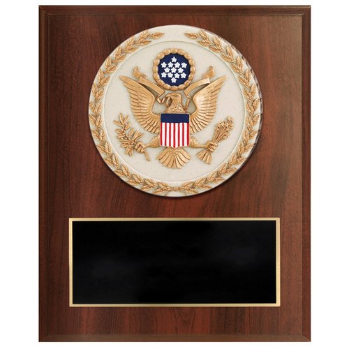 SHOP AWARDS AND GIFTS Customizable Dark Cherry Plaque Award Personalized Custom Engraved, 6 x 8 Inch, United States Seal