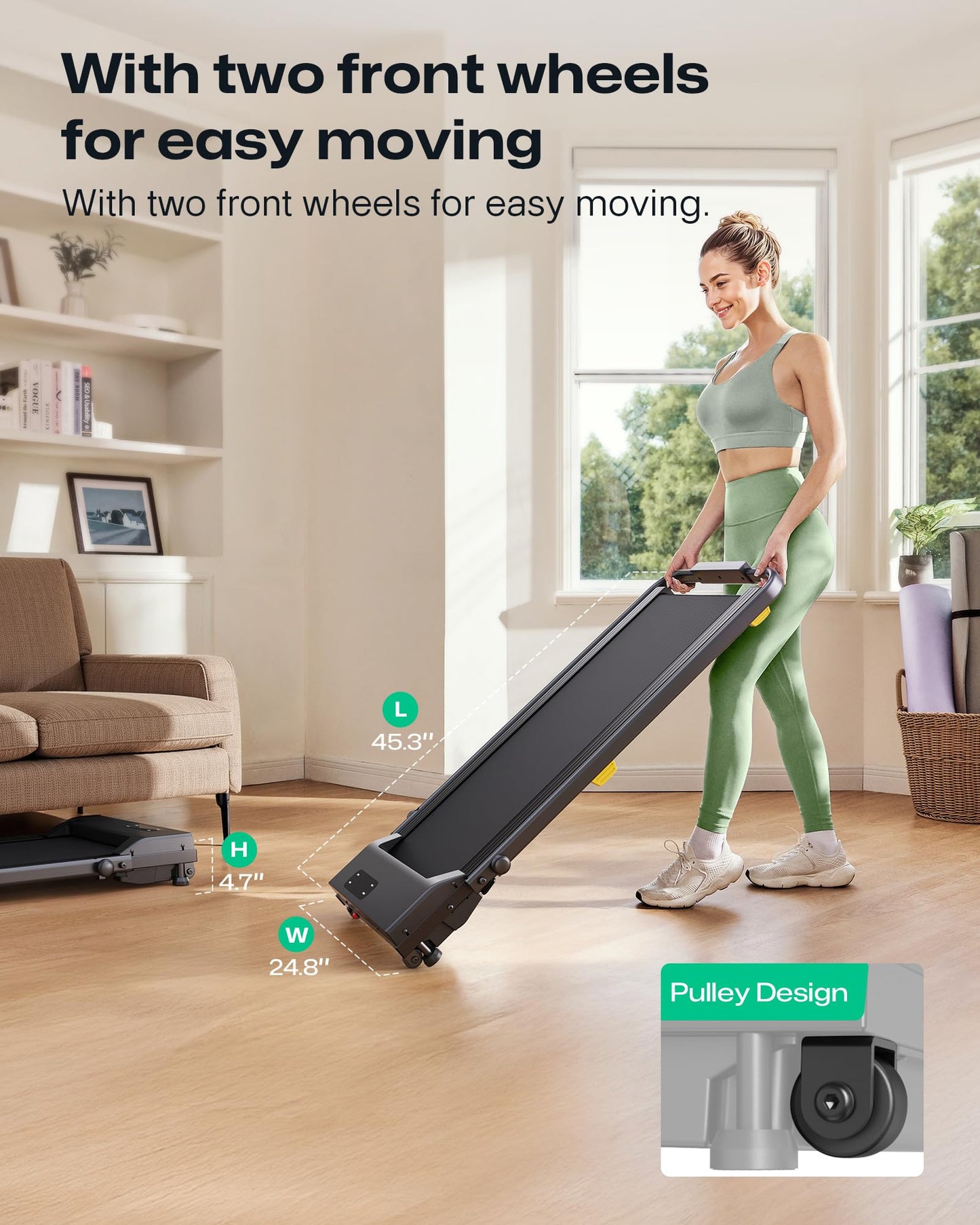 UREVO Walking Pad,Manual Incline Under Desk Treadmill with HIIT Program for Home and Office, 3 in 1 Foldable Treadmill with Remote Control, LED Display