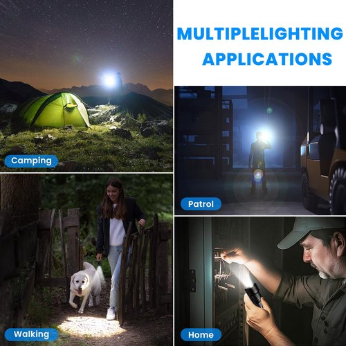 ALSTU 990,000 High Lumens Rechargeable Flashlights - 3 Pack Bright LED Flash Light for Home, 5 Modes Handheld Flashlight for Camping Emergencies