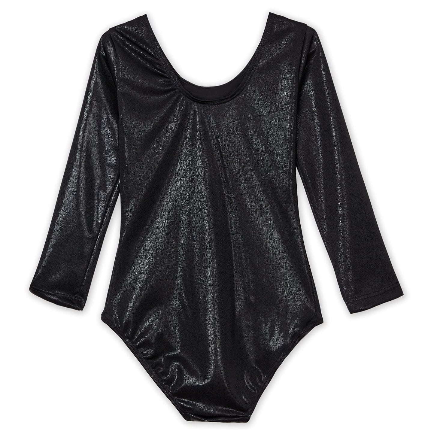 Domusgo Leotard for Girls Gymnastics Size 4t 5t Sparkly Black Tumbling One Piece Long Sleeve Outfits