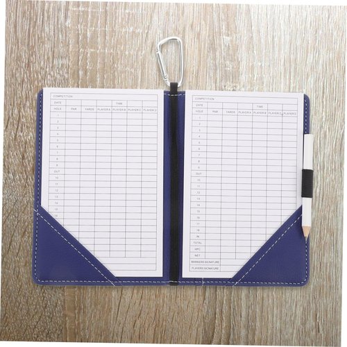 POPETPOP 1set Pu Leather Golf Scorebook with Pencil Stylish Golf Score Keeper Portable Score Card Holder for Course Practice Ranges Elegant Design for Enthusiasts
