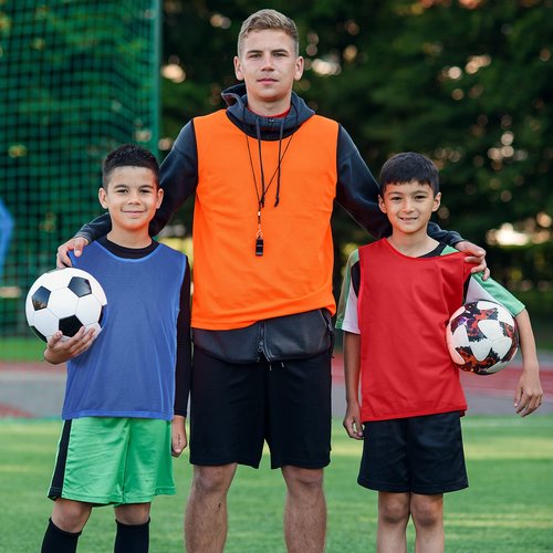 Yahenda 24 Pcs Nylon Mesh Scrimmage Team Practice Vests Pinnies Jerseys for Children Youth Sports Basketball Soccer Football (Multicolor)