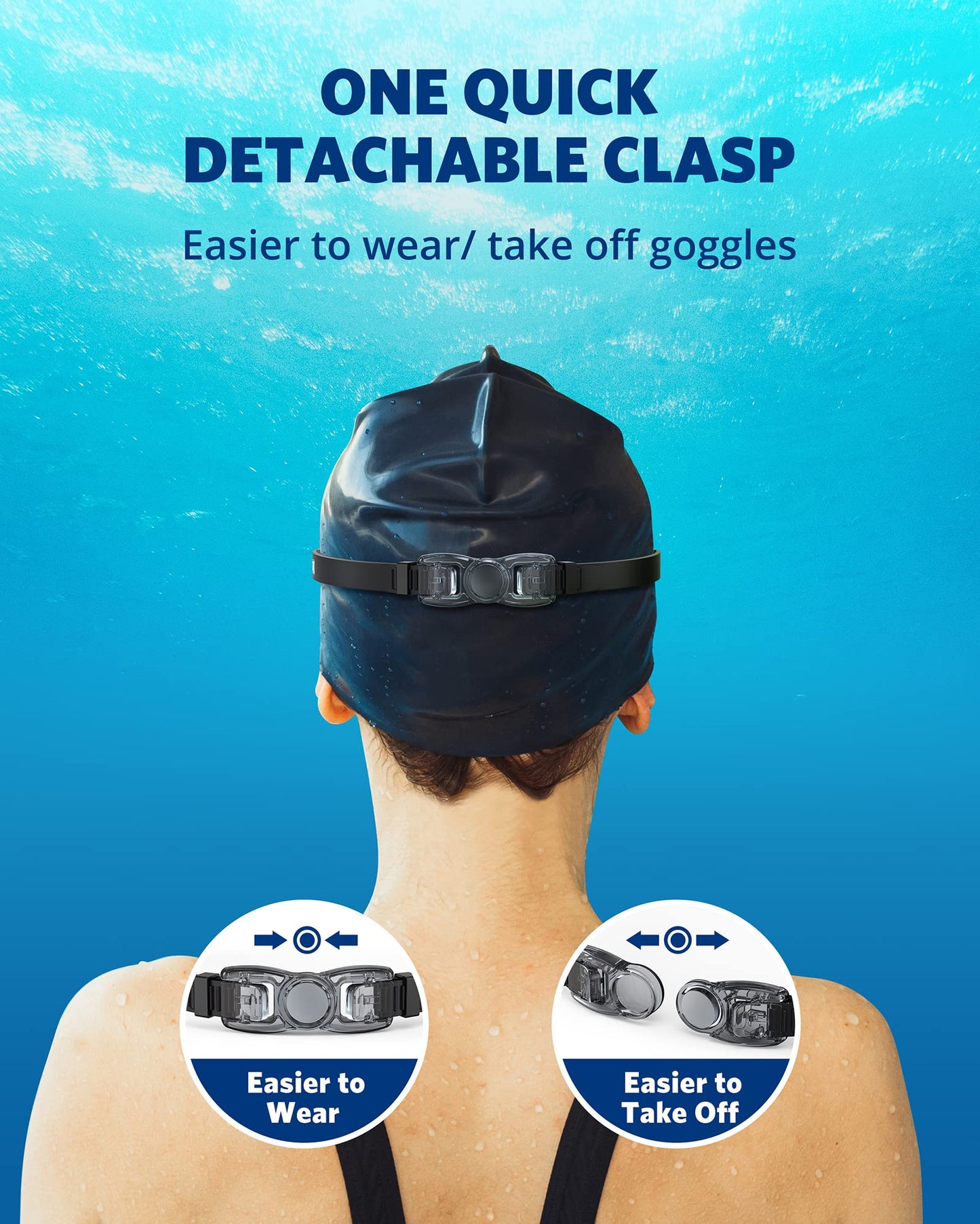 Aegend Swim Goggles, Flexible, Detachable Swimming Goggles No Leaking Full Protection Adult Men Women Youth, Bright Orange