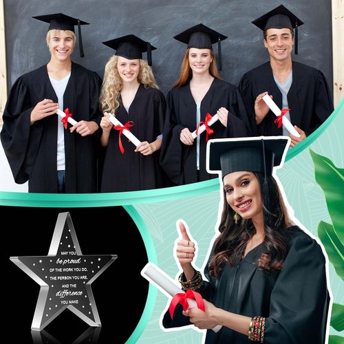 Huquary Employee Appreciation Awards for Coworker Employee of The Month Trophy Acrylic Thank You Gift Bulk Be Proud of The Work You Do Keepsake for Retirement Farewell(24 Pcs,Star)