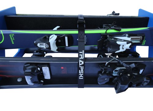 TRAPSKI All Mountain Ski and Snowboard Mobile Rack | Marine Grade HDPE Plastic | UV Protected | Premium Strap Included | 3 Year Warranty | Made in The USA | Veteran Owned Business… (Black, Six Pack)