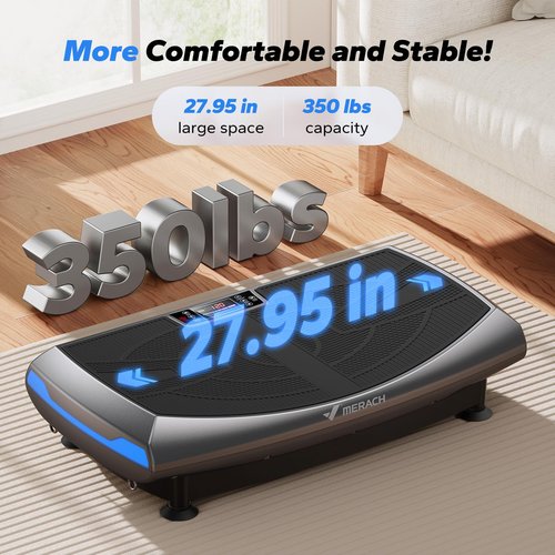 MERACH 4D Vibration Plate Exercise Machine, 7-in-1 Vibration Plate with Glide, Swing & Massage, Vibrating Plates with Whole Body Workout Sculpting Platform for Home Fitness for Women Men (Grey)