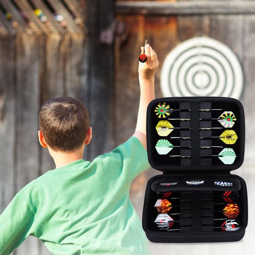 Lebakort Hard Case Compatible with 12 Pcs Steel Tip or Soft Tip Darts Set, Storage Holder Fits for Dart Tips Shafts Flights and Accessories (Case for 12pcs Darts)