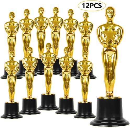 DODILUYI Gold Star Award Trophies 12 Pack 6 Inch Plastic Golden Statue Award for Party Decorations, Party Prize, Game Prize, Party Favors, School Award and Appreciation Gifts