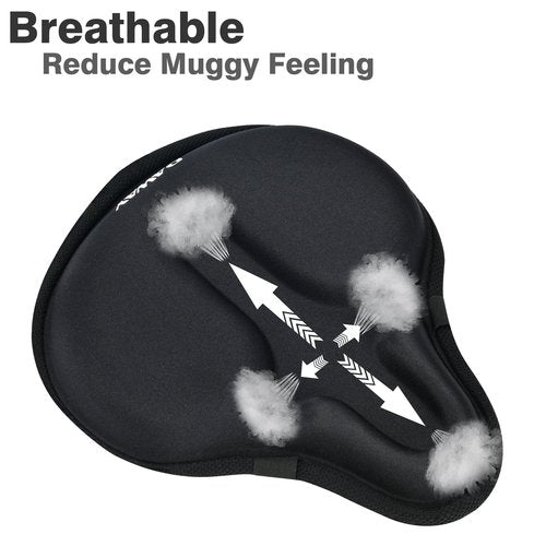 DAWAY C6 Large Comfortable Exercise Bike Seat Cover - Wide Soft Foam & Gel Padded Bicycle Saddle Cushion for Women Men Seniors, Fits for Peloton, Stationary, Cruiser Bikes, Indoor Outdoor Cycling