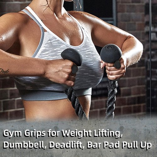 Gym Workout Grips for Women Men, Rubber Fingerless Anti-Slip Grips Gloves Pull Up Grips No Sweaty Palm Grips Hand Protection for Gym Training and Exercise, Weight Lifting, Bar Pad (Pair)