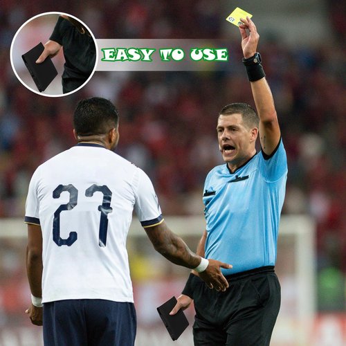 Marspark 1 Pcs Referee Game Cards Holder, Book Style Magnetic Leather Umpire Lineup Cards Holder for Soccer Volleyball Rugby Baseball Matches, Training, Sports Games