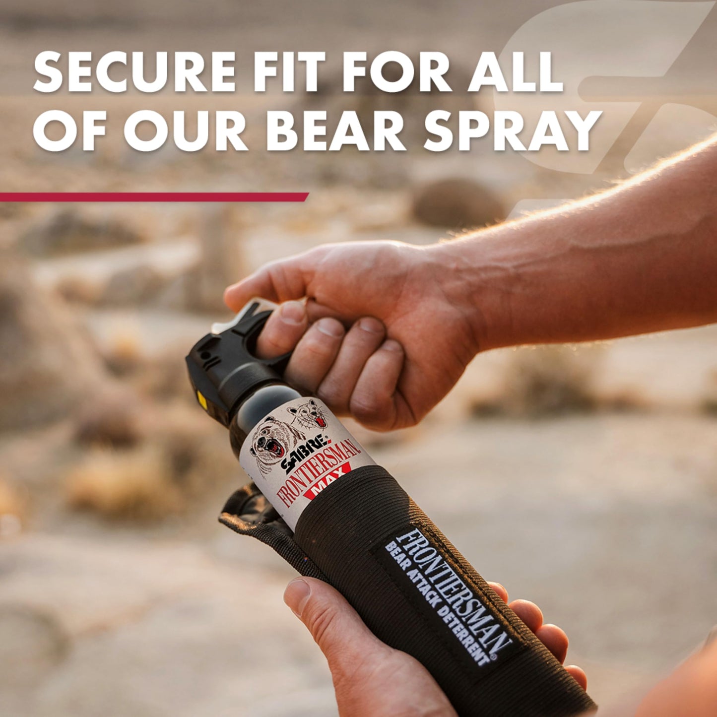 SABRE Frontiersman MAX Bear Spray & Mountain Lion Deterrent – 40‑Foot Range, Max Strength 2% Major Capsaicinoids, EPA‑Registered, Self Defense for Hiking, Camping, Hunting, Fishing & Biking, 9.2 oz